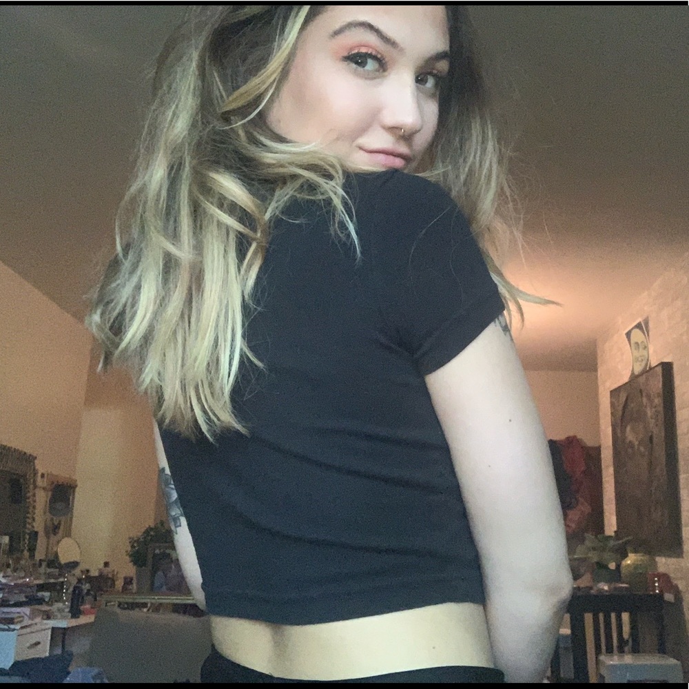 American Apparel Black Cropped Tee